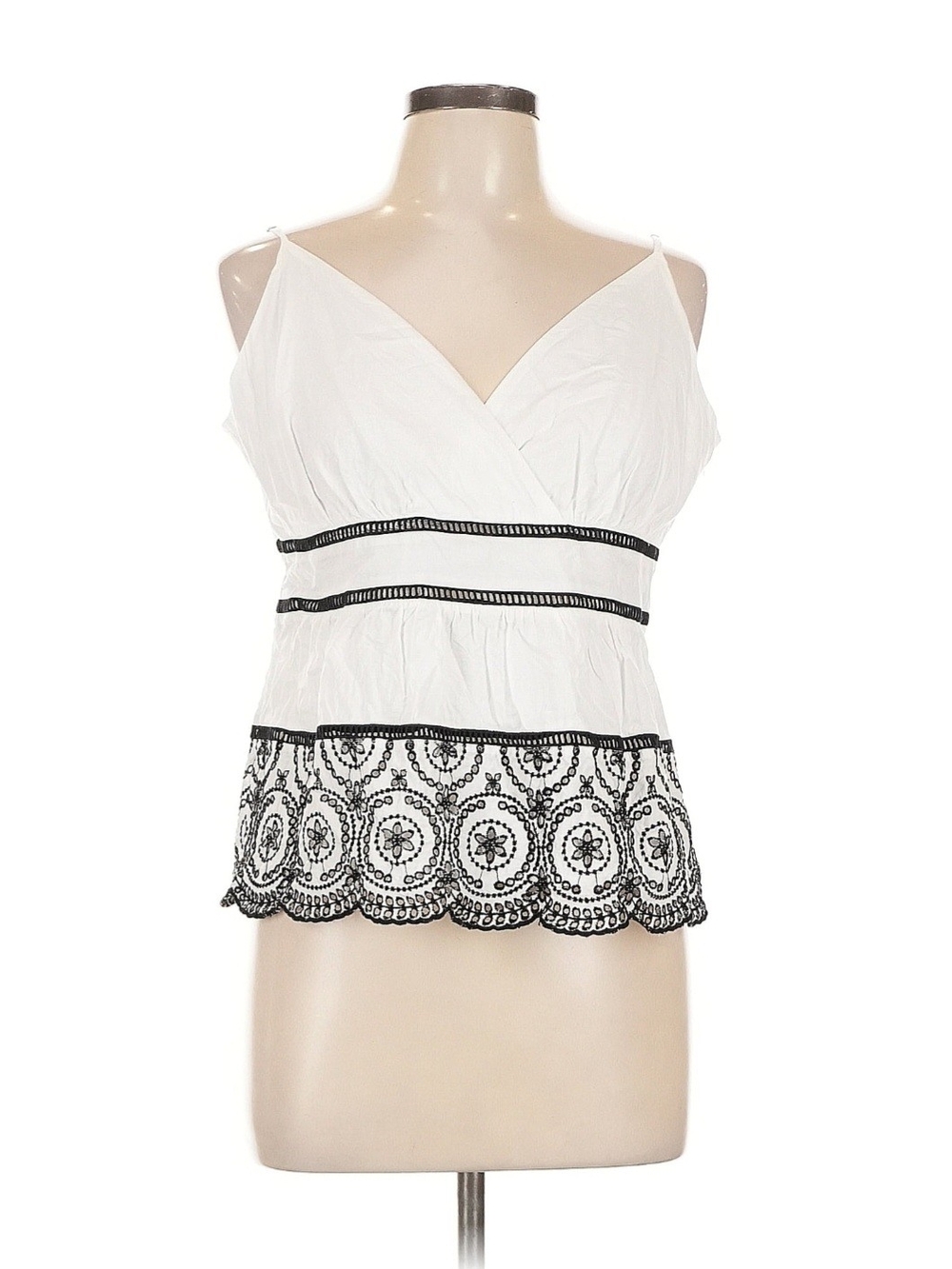 Banana Republic White and Black Trim Cami Top